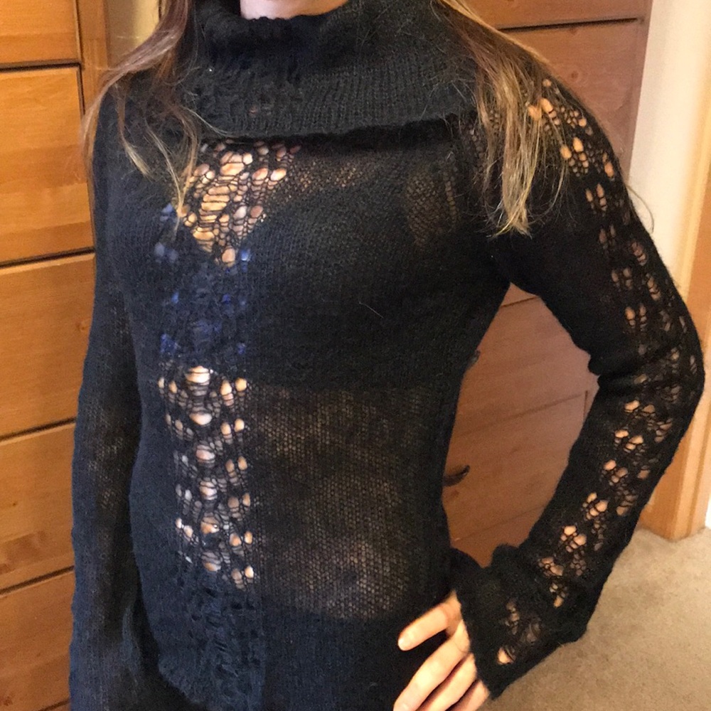 Cowl neck black sweater